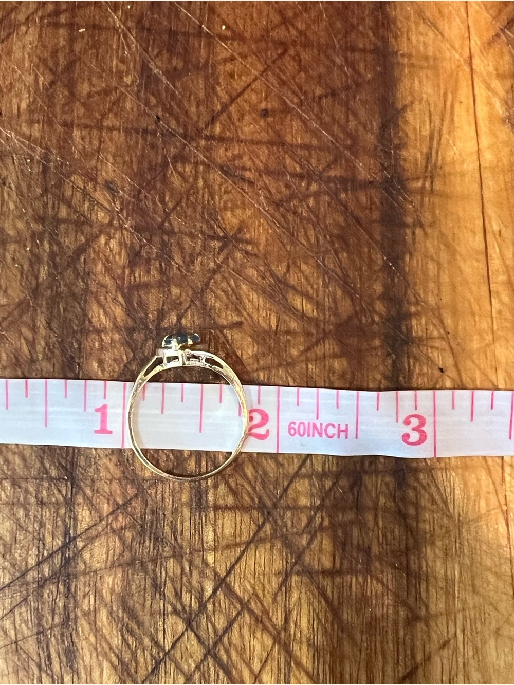 ✨Vintage L&S Solid Gold Heart Blue Topaz Diamond Bypass Ring 💍 - Picture 7 of 9